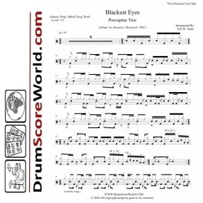 Porcupine Tree - Blackest Eyes | Drum Sheet + Play-Along Track